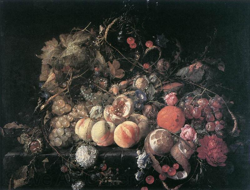 HEEM, Cornelis de Still-Life with Flowers and Fruit sg Germany oil painting art